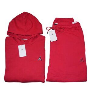 Air Jordan 2 PC Sweatsuit Mens Size 2XL Tracksuit Hoodie Joggers Set Gym Red NEW